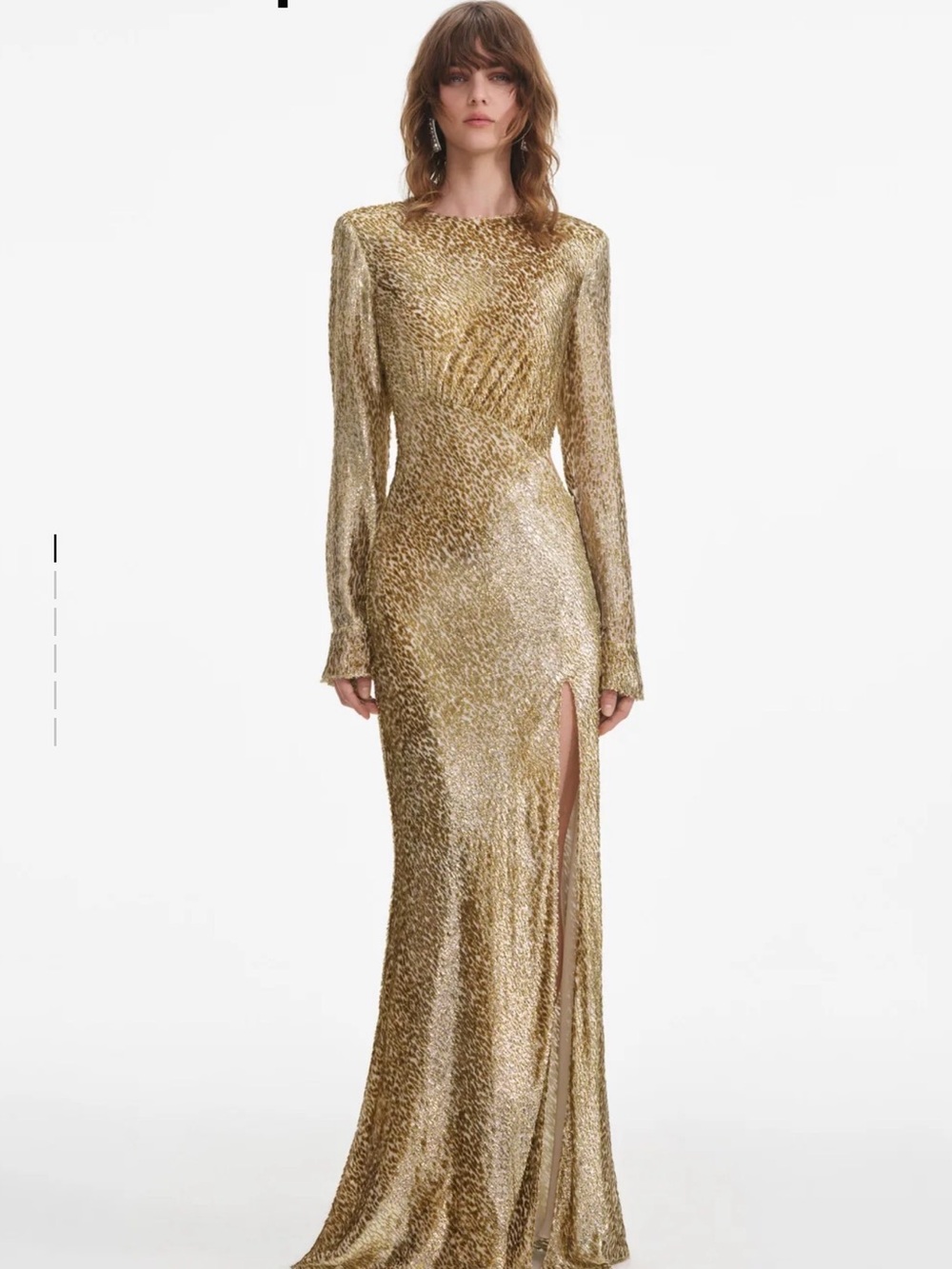 NWT Self-Portrait Gold Fil Coupe Gown